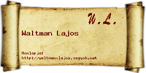 Waltman Lajos névjegykártya